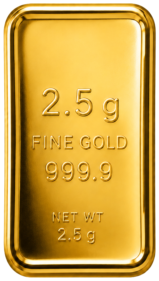Lingotin d'or fin 999.9 de 2,5 grammes